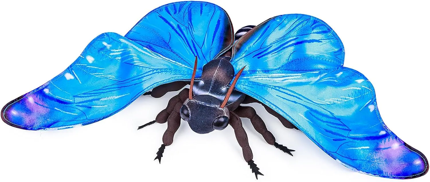 Tiny Heart Blue Morpho Plush Toy Stuffed Animal Realistic Butterfly Plush Toy Lovely Cute Soft Gifts for Kids Bedtime Companion Plushie Collection Interactive Play 11” Blue