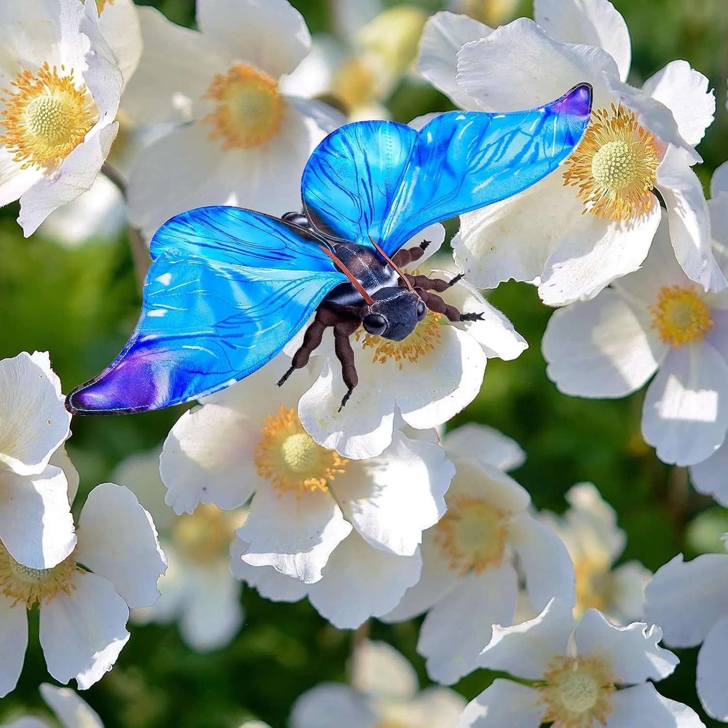 Tiny Heart Blue Morpho Plush Toy Stuffed Animal Realistic Butterfly Plush Toy Lovely Cute Soft Gifts for Kids Bedtime Companion Plushie Collection Interactive Play 11” Blue