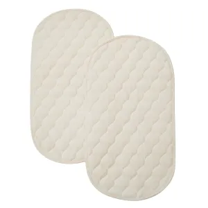 TL Care 2 Pack Waterproof Quilted Playard Changing Table Protector Pads Made with Organic Cotton Top Layer, 23" x 12"