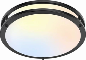 TOBUSA 36W LED Flush Mount Ceiling Light Fixture, 13inch LED Ceiling Light 3600LM, Modern Black Ceiling Light 2700K/3000K/4000K/5000K/6500K 5CCT, Dimmable Ceiling Lamp for Living Room Kitchen,1 Pack