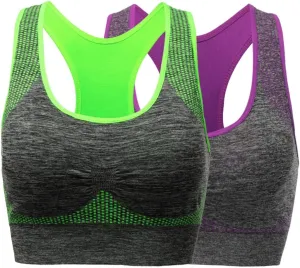 TOBWIZU Sports Bras for Women, Medium Support Yoga Gym Activewear Bras with Pocket