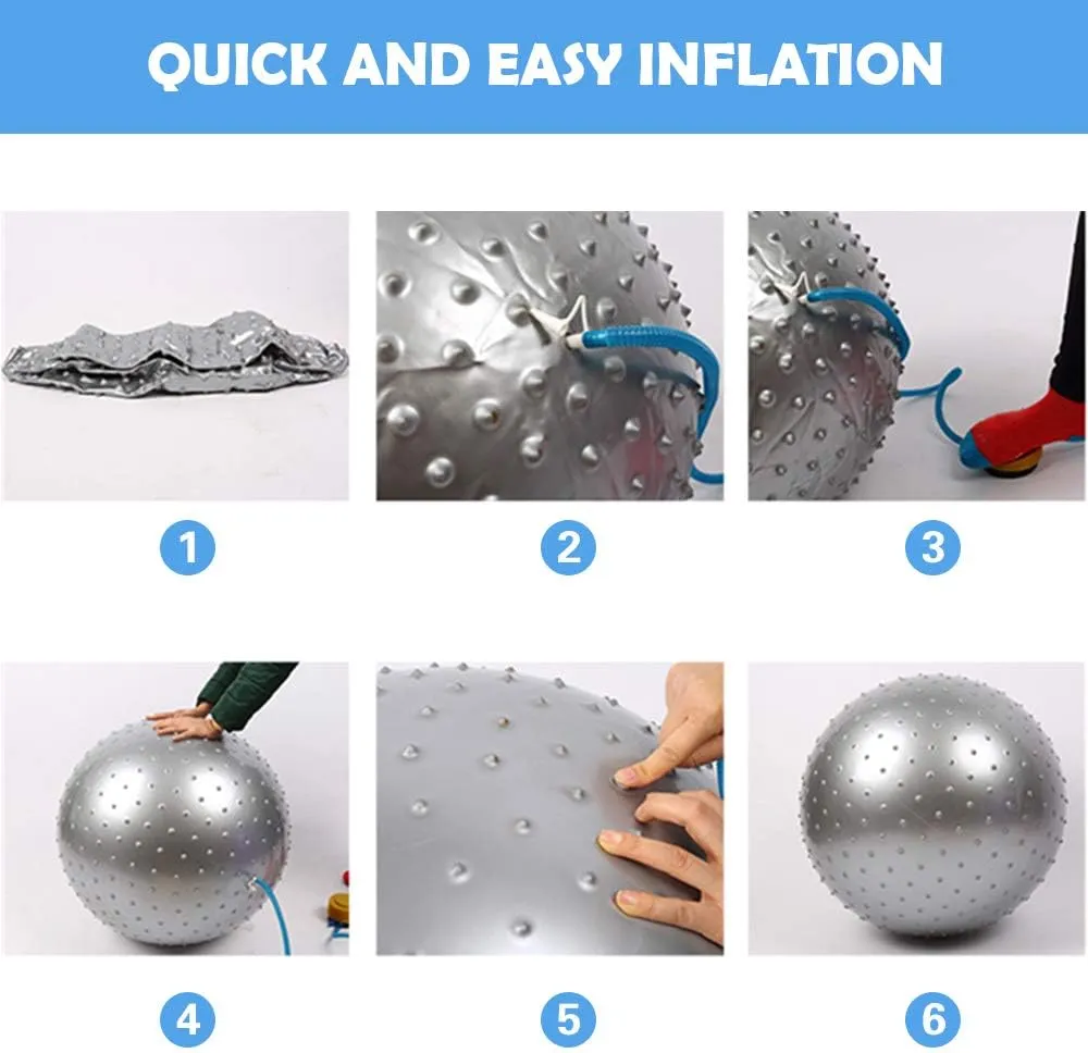 TOMSHOO Anti-Burst Yoga Ball Thickened Stability Balance Ball Pilates Physical Fitness Exercise Ball 55CM / 65CM / 75CM Gift Air Pump