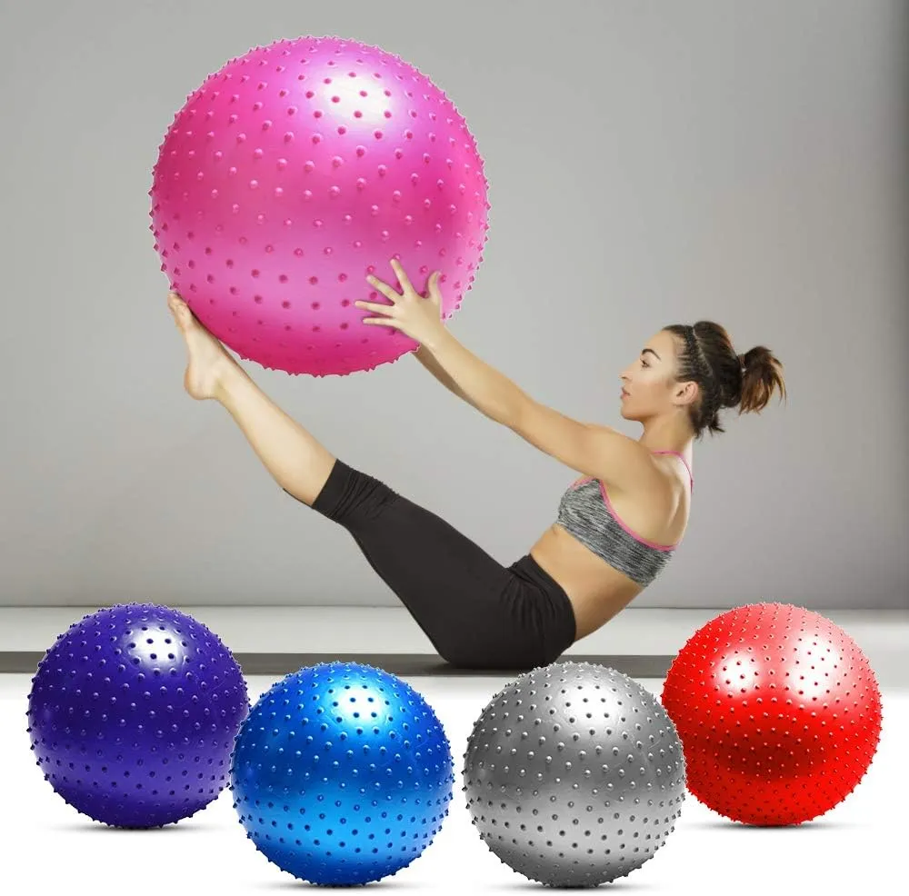 TOMSHOO Anti-Burst Yoga Ball Thickened Stability Balance Ball Pilates Physical Fitness Exercise Ball 55CM / 65CM / 75CM Gift Air Pump