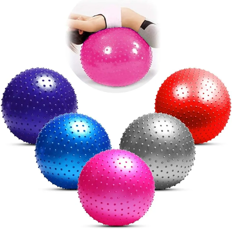 TOMSHOO Anti-Burst Yoga Ball Thickened Stability Balance Ball Pilates Physical Fitness Exercise Ball 55CM / 65CM / 75CM Gift Air Pump