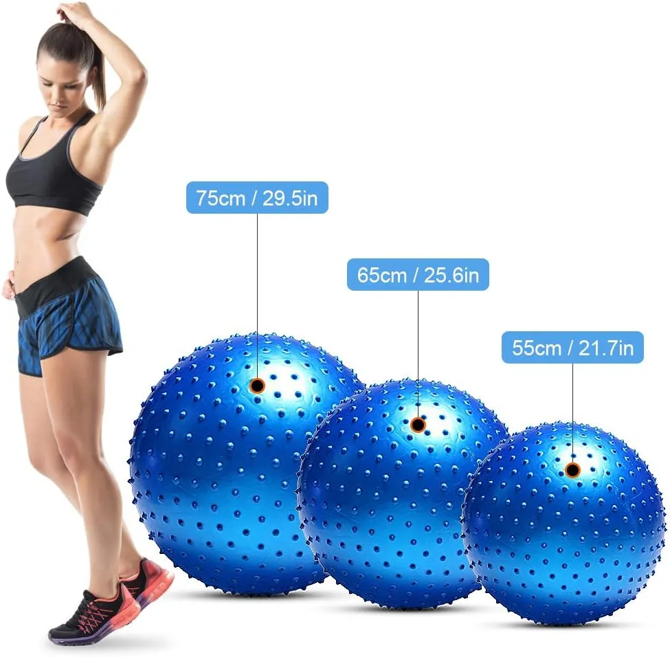 TOMSHOO Anti-Burst Yoga Ball Thickened Stability Balance Ball Pilates Physical Fitness Exercise Ball 55CM / 65CM / 75CM Gift Air Pump