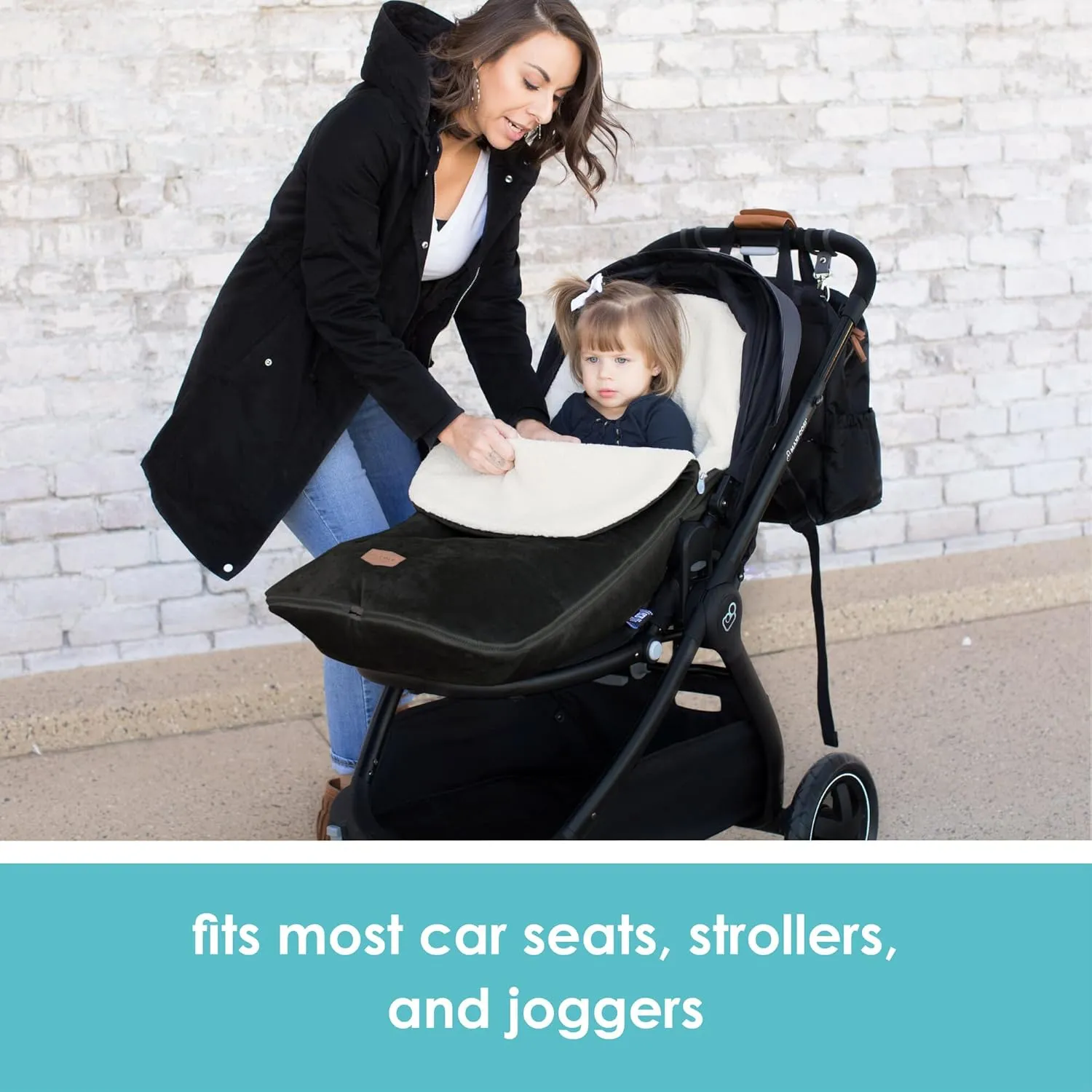 Tomy Cole Bundleme - Original, Toddler Bunting Bag, Winter Protection for Baby Car Seats and Strollers, Black