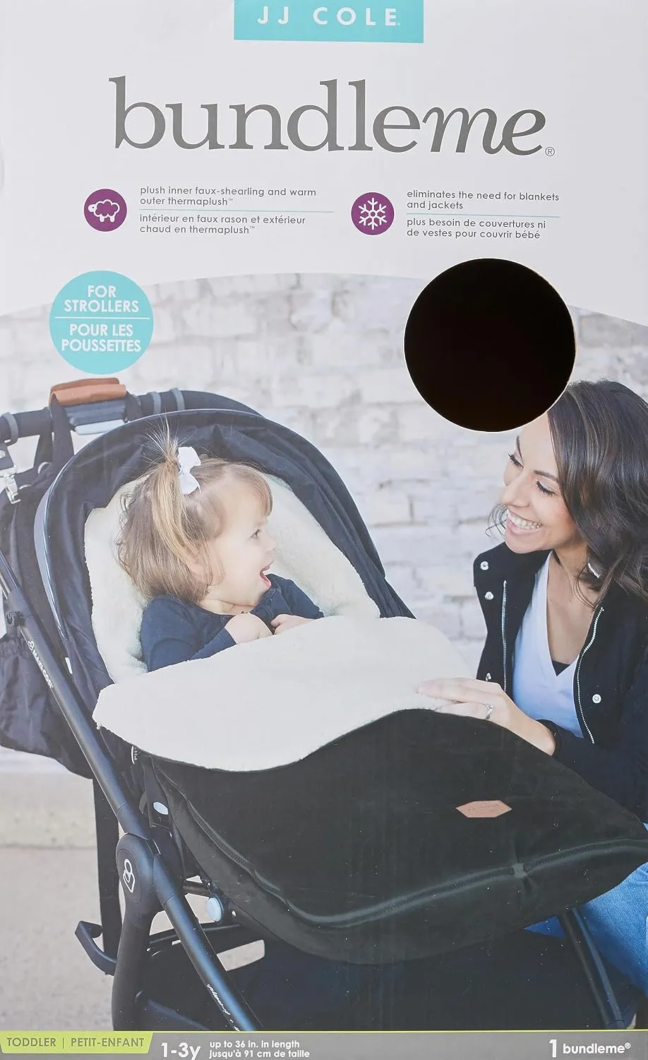 Tomy Cole Bundleme - Original, Toddler Bunting Bag, Winter Protection for Baby Car Seats and Strollers, Black