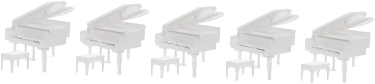 Totority 5 Sets Miniature Doll House Piano Music Box Accessory Retro Style Decor