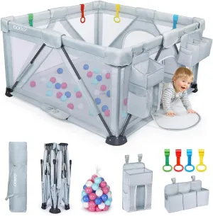Toy Cars for 1 Year Old Boy Gifts Monster Trucks and Foldable Playpen for Babies and Toddlers Large Play Pen