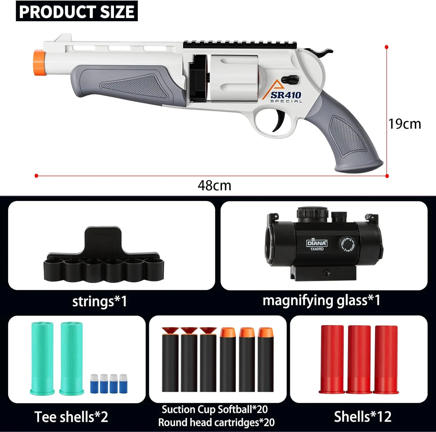 Toy Guns for Boys, Shotgun Foam Blaster, Enhanced Revolver Children Outdoor CS Soft Bullet Toy Rifle, Birthday Xmas Gift for Kids Age 8  (Grizzly)