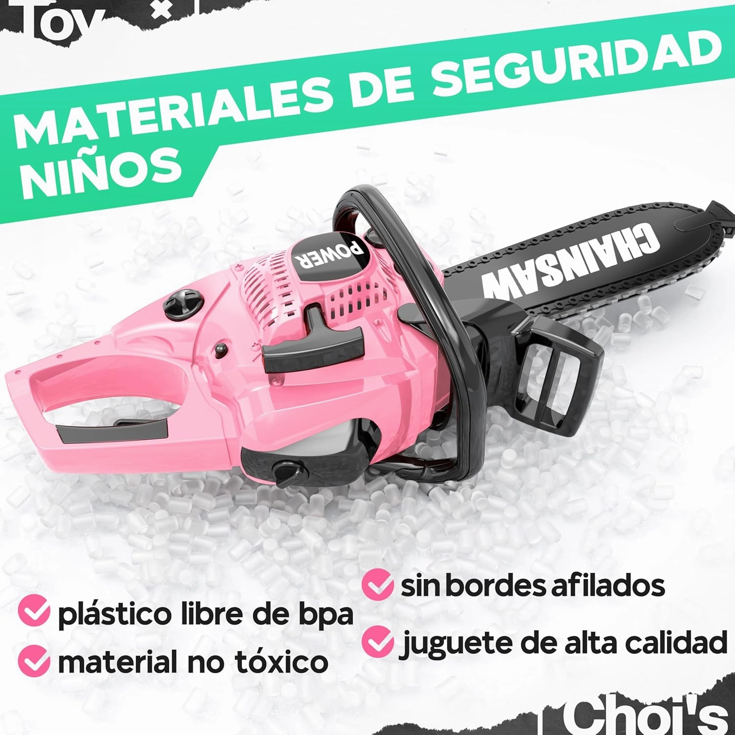 Toy Choi's Kids Toy Chainsaw - Pretend Play Construction Tool Electric Chainsaw Toy for Kids, Toy Tool Set Outdoor Gardening Play, Christmas Gifts Pink Toys for Girls 3-5  