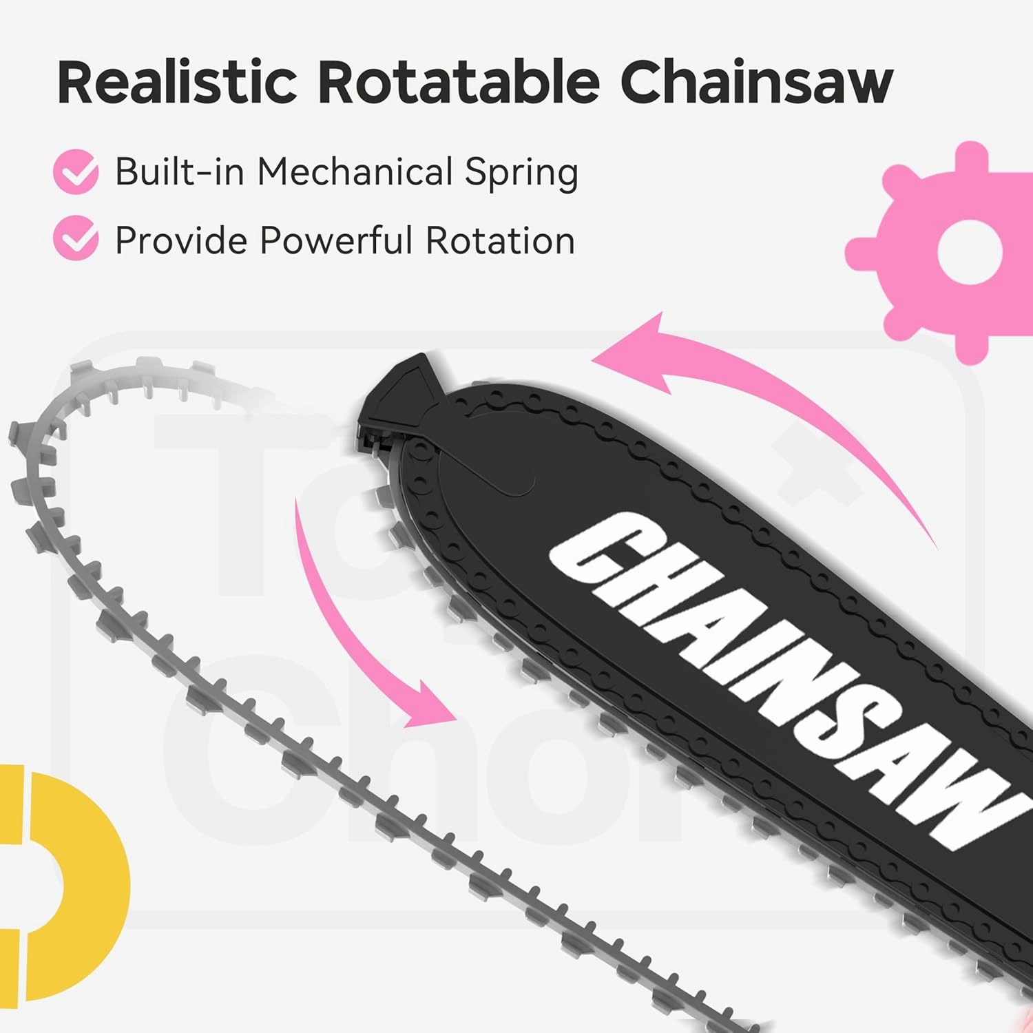 Toy Choi's Kids Toy Chainsaw - Pretend Play Construction Tool Electric Chainsaw Toy for Kids, Toy Tool Set Outdoor Gardening Play, Christmas Gifts Pink Toys for Girls 3-5  