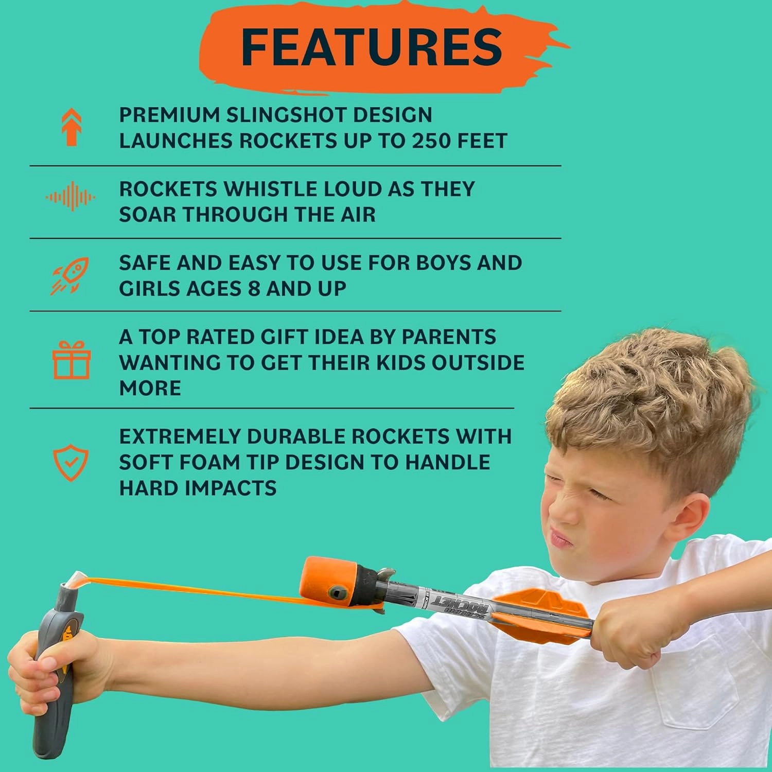 Toy Rocket Launcher for Kids: Slingshot Rockets Outdoor Toys & Beach Games - Water Summer Birthday Gifts for Boys & Girls All Ages 8 & Up - Pool Toys & Boy Gifts for 8 9 10 11 12 Year Old Gift Ideas