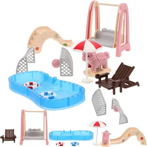 TOYANDONA 2sets Miniature Dollhouse Swim Supplies Set of Beach Chair Swim Accessories for Boy Girl Playhouse Detailed Craftsmanship Sturdy Materials for Enhanced Creativity