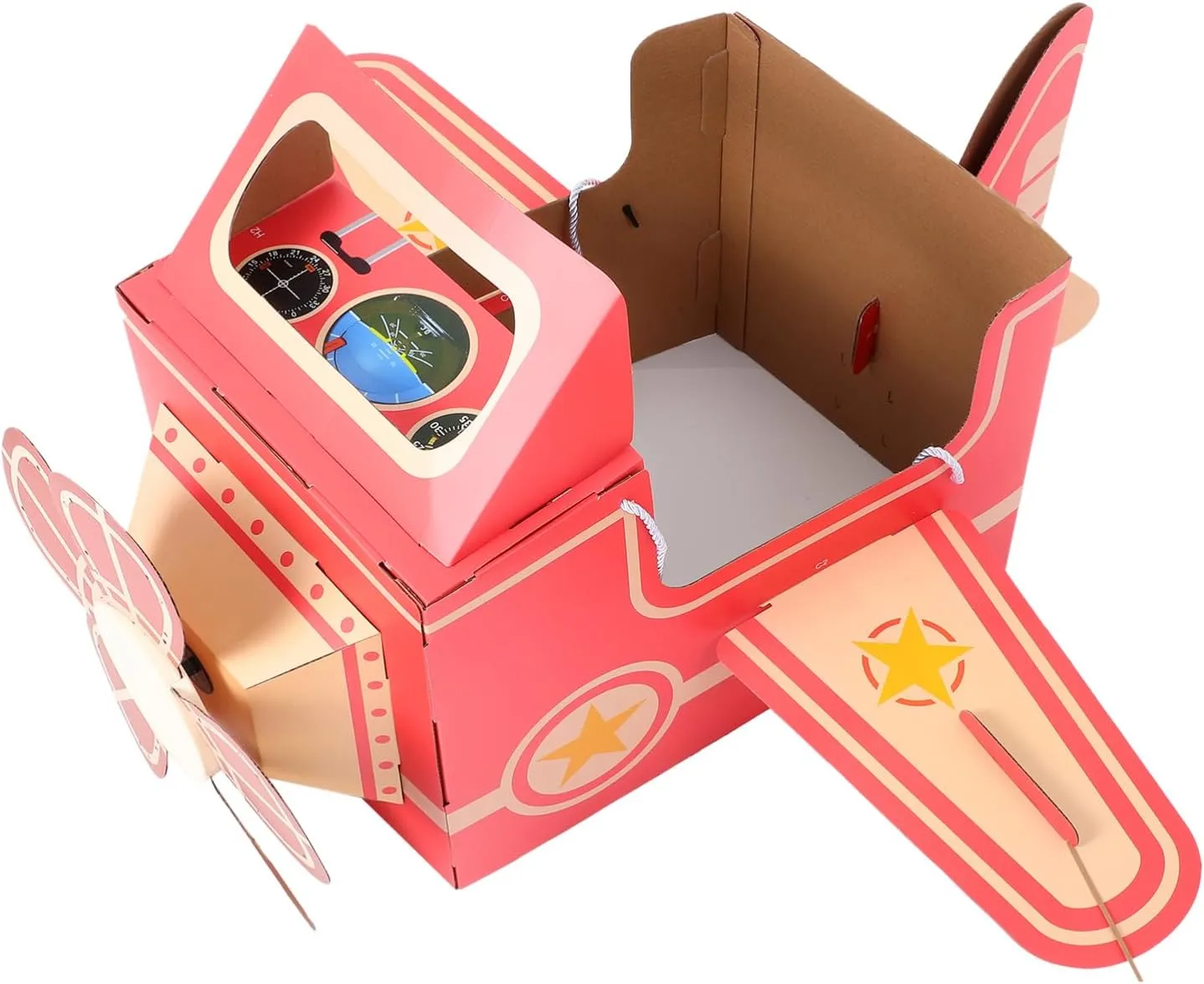 TOYANDONA Wearable Cardboard Airplane Toy Boy Outfit Dress Toddler Airplane Costume Cardboard Making Air Plane Interactive Toy DIY Aircraft (Pink)