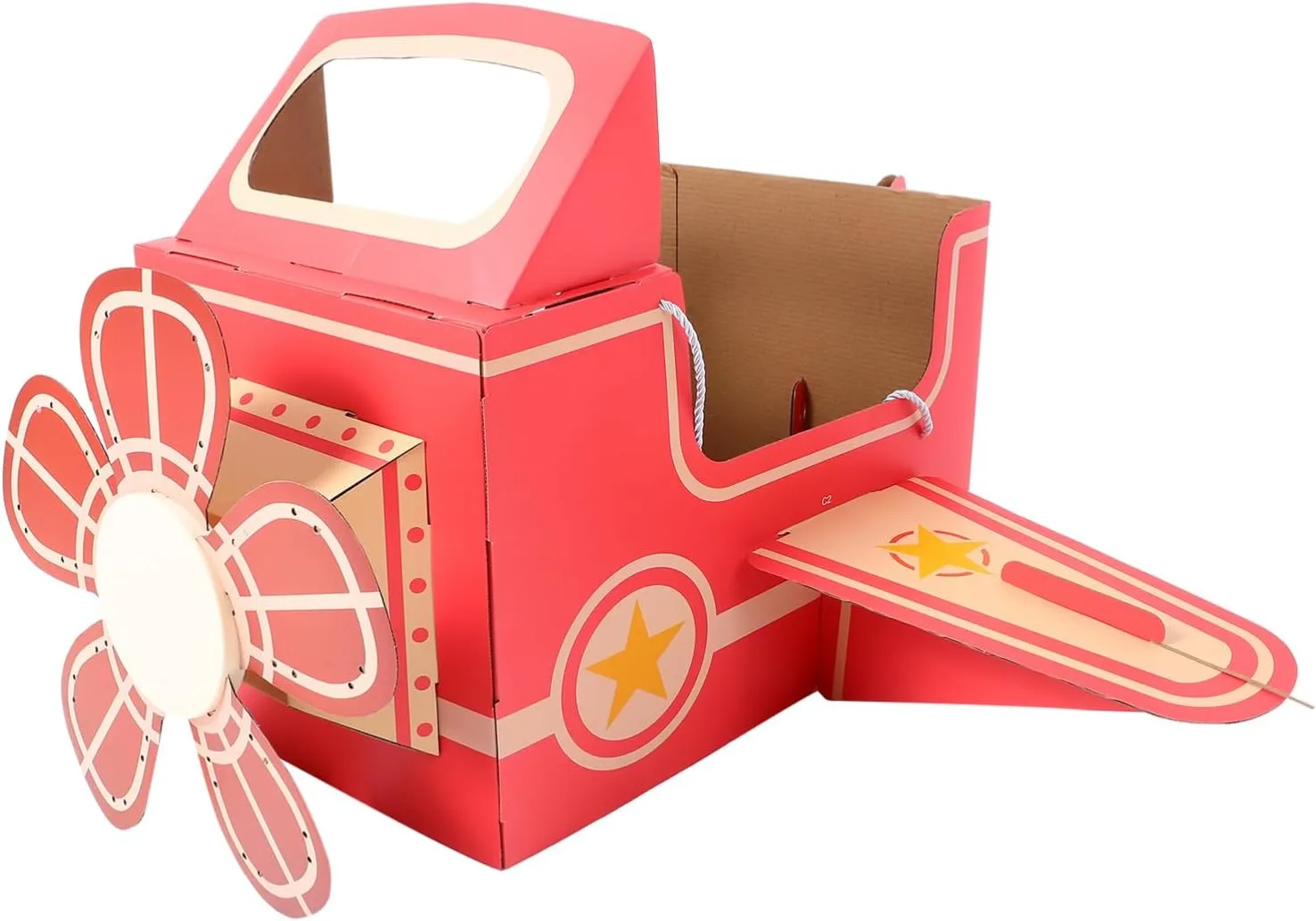 TOYANDONA Wearable Cardboard Airplane Toy Boy Outfit Dress Toddler Airplane Costume Cardboard Making Air Plane Interactive Toy DIY Aircraft (Pink)