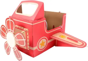 TOYANDONA Wearable Cardboard Airplane Toy Boy Outfit Dress Toddler Airplane Costume Cardboard Making Air Plane Interactive Toy DIY Aircraft (Pink)