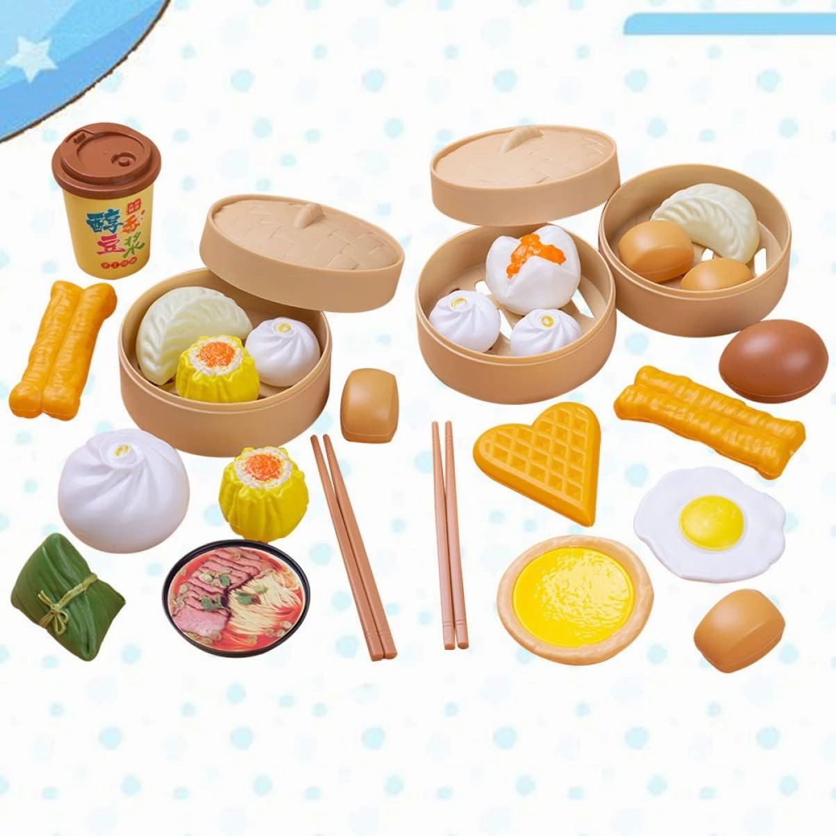 TOYANDONA Sets Kitchen Pretend Dim for Asia Pizza Play, Play Time Tea Food Steamer Birthday Toddlers Sum Kids Chinese Simulation Breakfast Children Funny Dish Boy Toys Toy/Girls