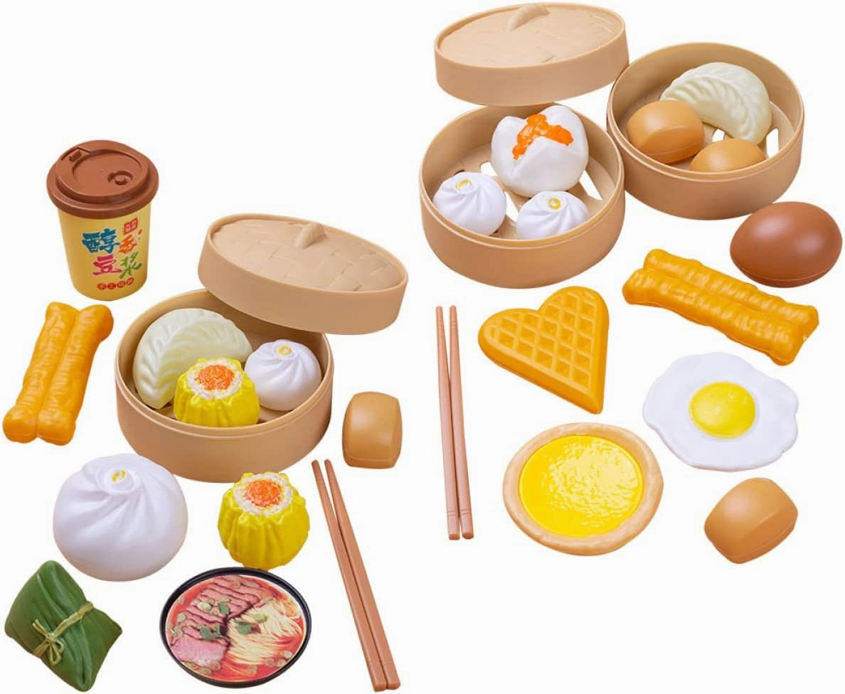 TOYANDONA Sets Kitchen Pretend Dim for Asia Pizza Play, Play Time Tea Food Steamer Birthday Toddlers Sum Kids Chinese Simulation Breakfast Children Funny Dish Boy Toys Toy/Girls