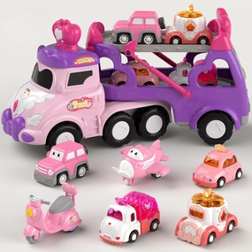 Toys for 3 Year Old Girls, 7-in-1 Carrier Cars Toys for Girl, Toddler Toys Age 3-5
