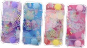 Toyvian 4pcs Water Ring Toy Kids Outdoor Toys Travel Games Toy Water Toss Handheld Game Push Button Water Toy Toss Ring Game Unicorn Games Game Toy Plastic Palm Child Necessity