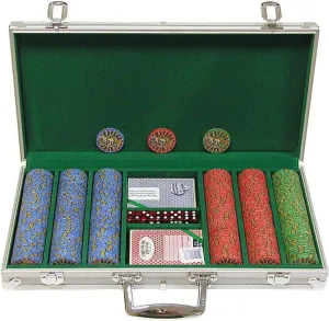 Trademark Poker 300 Chip Nevada Jacks 10g Set with Aluminum Case (Silver)