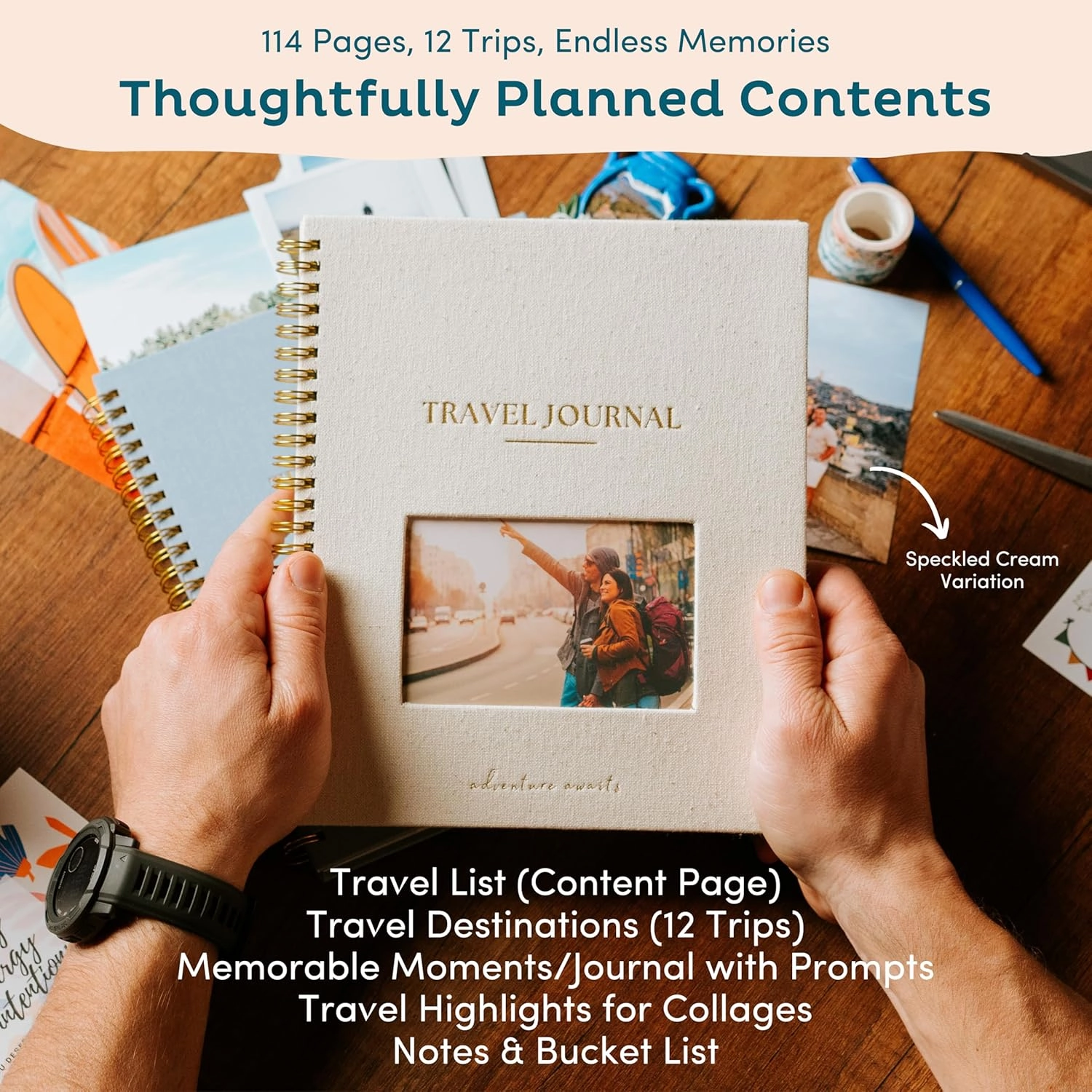 Travel Journal for Women with Prompts – Travel Scrapbook, Bucketlist, Roadtrip & Adventure Journal – Great Travel Planner Gift, Undated Travel Diary, Travel Journal for Men, Couples, Teens (Olive)