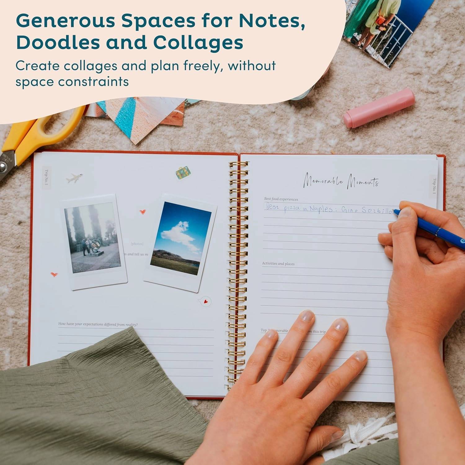Travel Journal for Women with Prompts – Travel Scrapbook, Bucketlist, Roadtrip & Adventure Journal – Great Travel Planner Gift, Undated Travel Diary, Travel Journal for Men, Couples, Teens (Olive)
