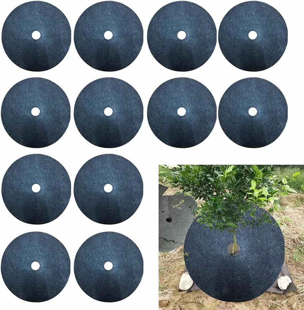 Tree Protection Weed Mats Ecological Cloth Mulch Ring Round Weed Barrier Plant Cover, for Indoor Outdoor Gardens 1pcs (Size : 42CM)