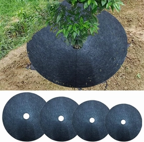 Tree Protection Weed Mats Ecological Cloth Mulch Ring Round Weed Barrier Plant Cover, for Indoor Outdoor Gardens 1pcs (Size : 42CM)