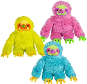 Tribello Neon Sloth Stuffed Animal Plush Toy for Kids Boys or Girls - Assorted Neon Colors - 11.5-inch