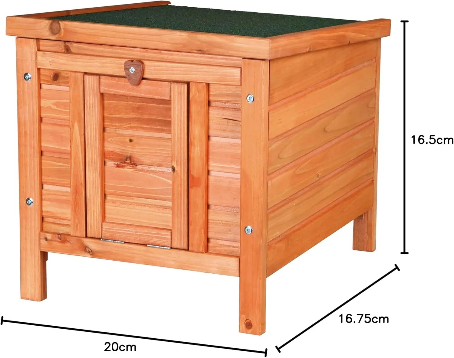 TRIXIE natura XS Small Animal House - Outdoor/Indoor Rabbit Hideout with Hinged Roof & Raised Floor - Solid Wood House with Entry Ramp, Weather-Resistant Home for Bunnies & Guinea Pigs - Brown