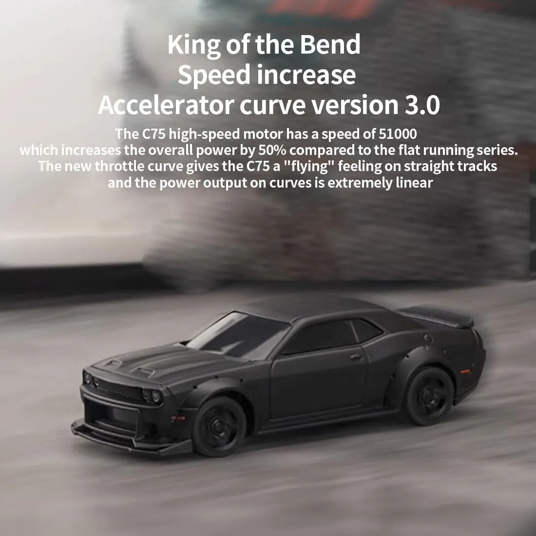 Turbo Racing C75 1/76 Scale Mini RC Car, 2.4G 4CH Remote Control Drift Racing Car Model, RWD Electric RC Drift Vehicle Toys Gift for Adult