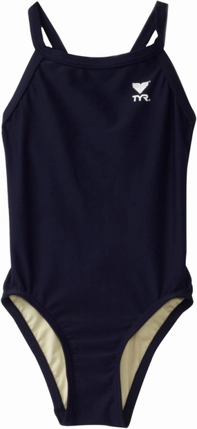TYR Sport Girls' Solid Diamondback Swim Suit