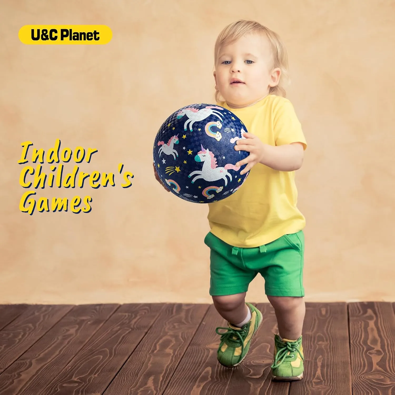U&C Planet 2 Packs Playground Balls for Toddler Kids 8.5 inches Cartoon Rubber Ball with Pump Dodgeball Kickball Outdoor Indoor Game Great Gift for Boys Girls Aged 1 and Above