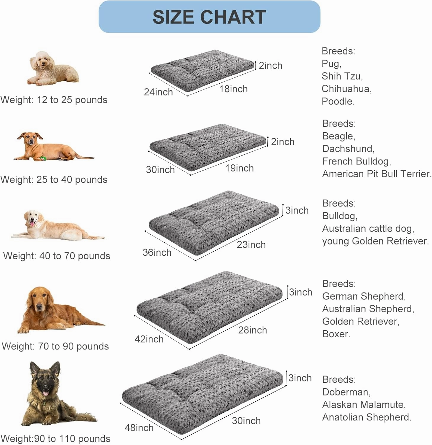 Ultra Soft Dog Bed & Kennel Pad for Medium Dogs - Fit Metal Crates, Washable & Anti-Slip, Cozy Sleeping Mat, Dark Gray, 30"