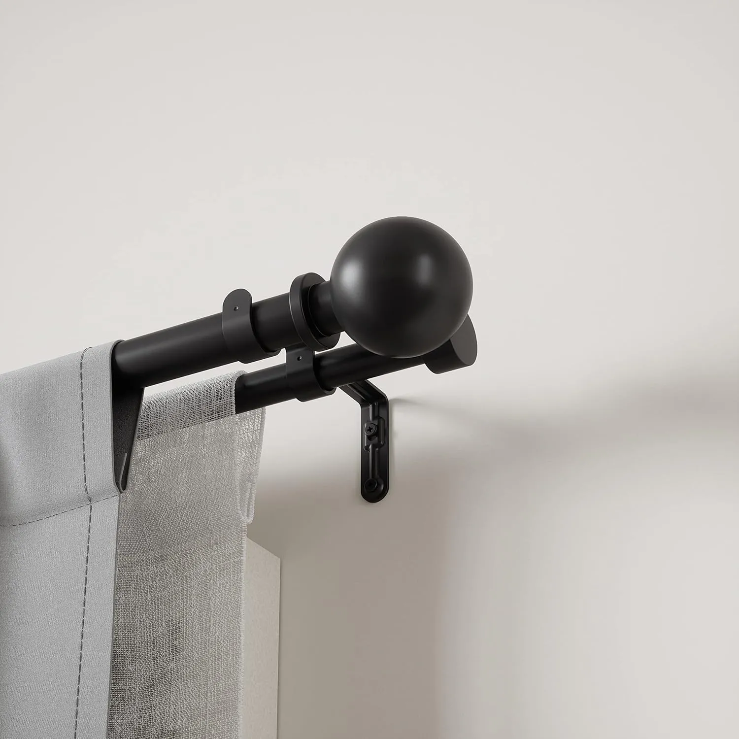 Umbra Bolas Double Curtain Rod 72" - 144", Black