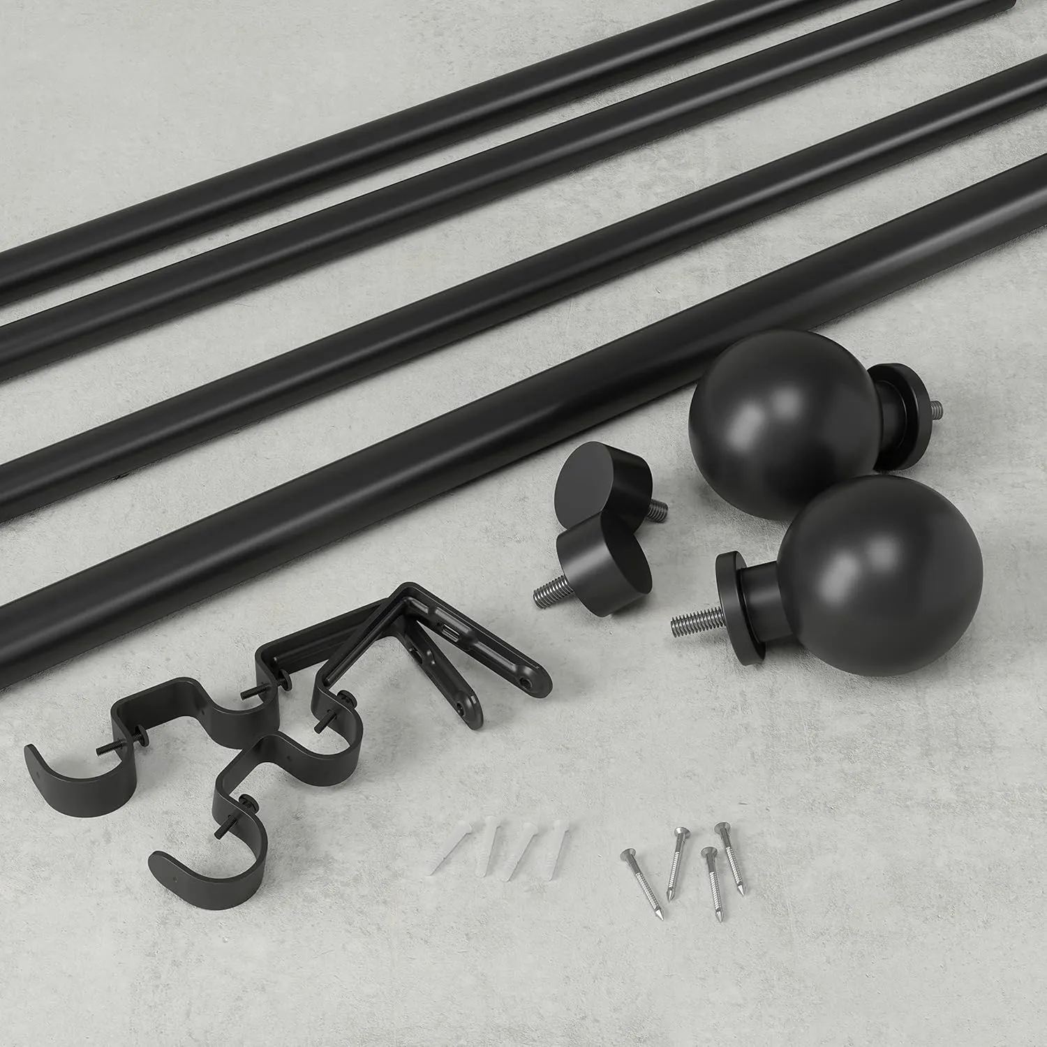 Umbra Bolas Double Curtain Rod 72" - 144", Black