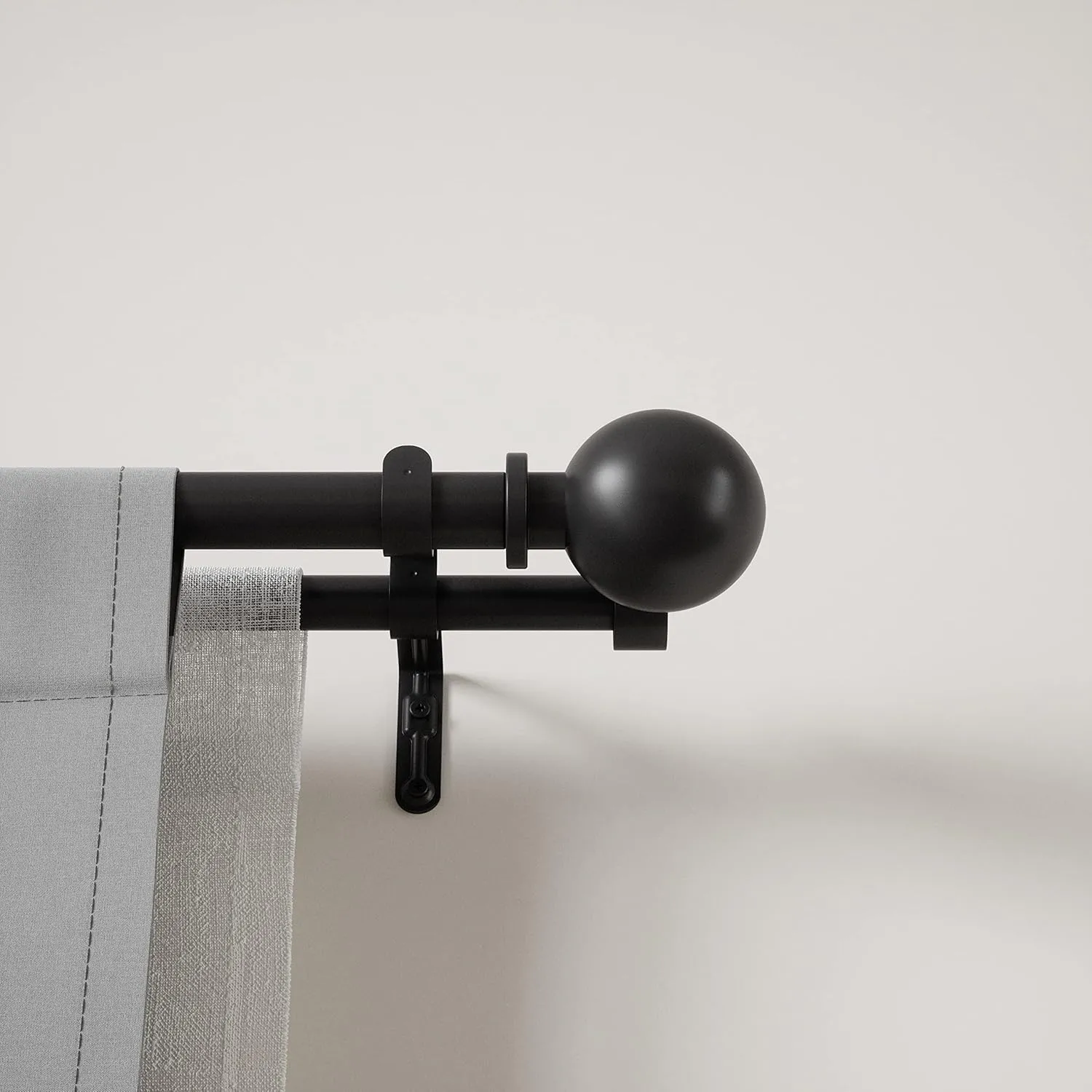 Umbra Bolas Double Curtain Rod 72" - 144", Black