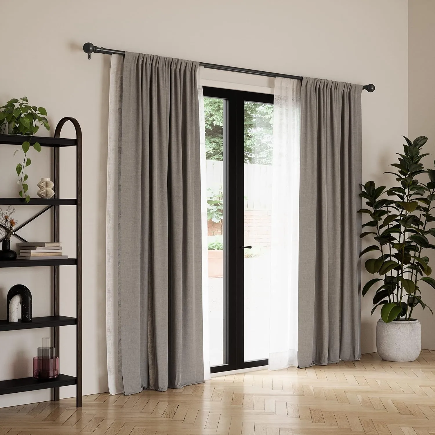 Umbra Bolas Double Curtain Rod 72" - 144", Black