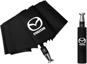 Umbrella with Car Logo for Mazda Biante 2008-2018, Sun Umbrella Uv Protection Travel Umbrella Men Women Umbrella Outdoor Accessories