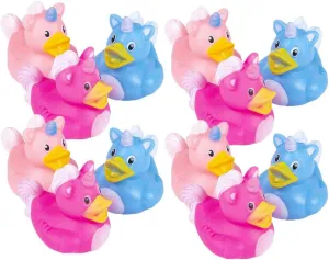 Unicorn Rubber Duck Toy Duckies for Kids, Bath Birthday Baby Showers Summer Beach and Pool Activity, 2" (24-Pack)