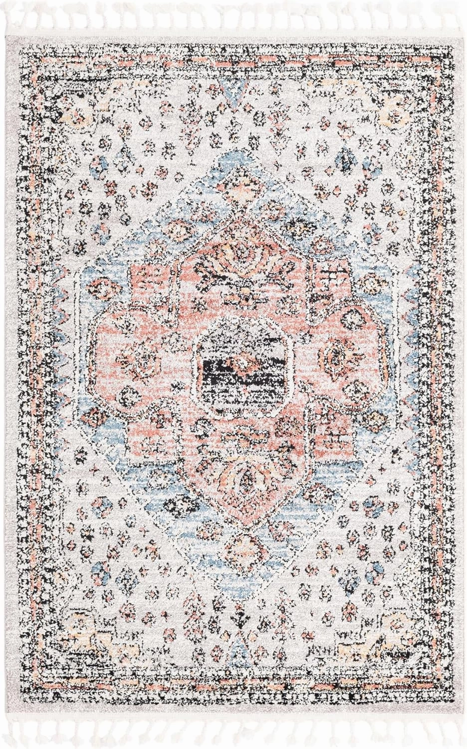 Unique Loom Aramis Collection Area Rug - Victor (4' 1" x 6' 1" Rectangle, Gray/ Black)