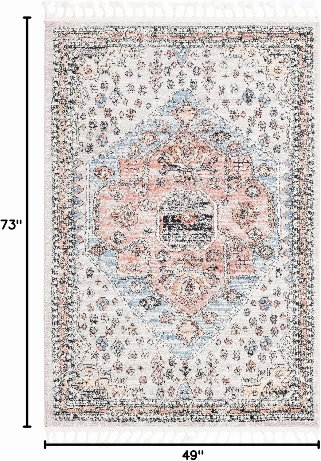 Unique Loom Aramis Collection Area Rug - Victor (4' 1" x 6' 1" Rectangle, Gray/ Black)