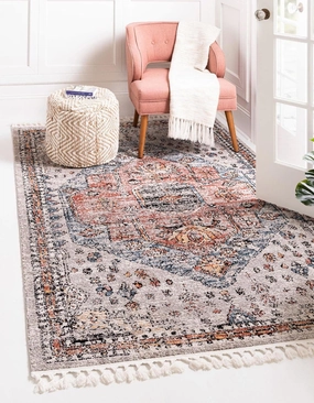 Unique Loom Aramis Collection Area Rug - Victor (4' 1" x 6' 1" Rectangle, Gray/ Black)
