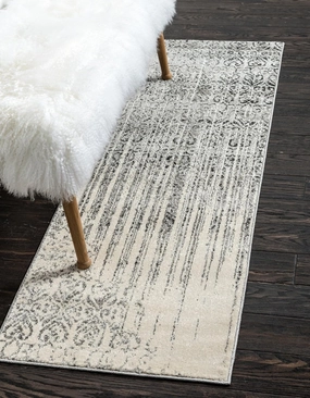 Unique Loom Del Mar Collection Area Rug - Jennifer (2' x 6' 1" Runner, Gray/ Black)