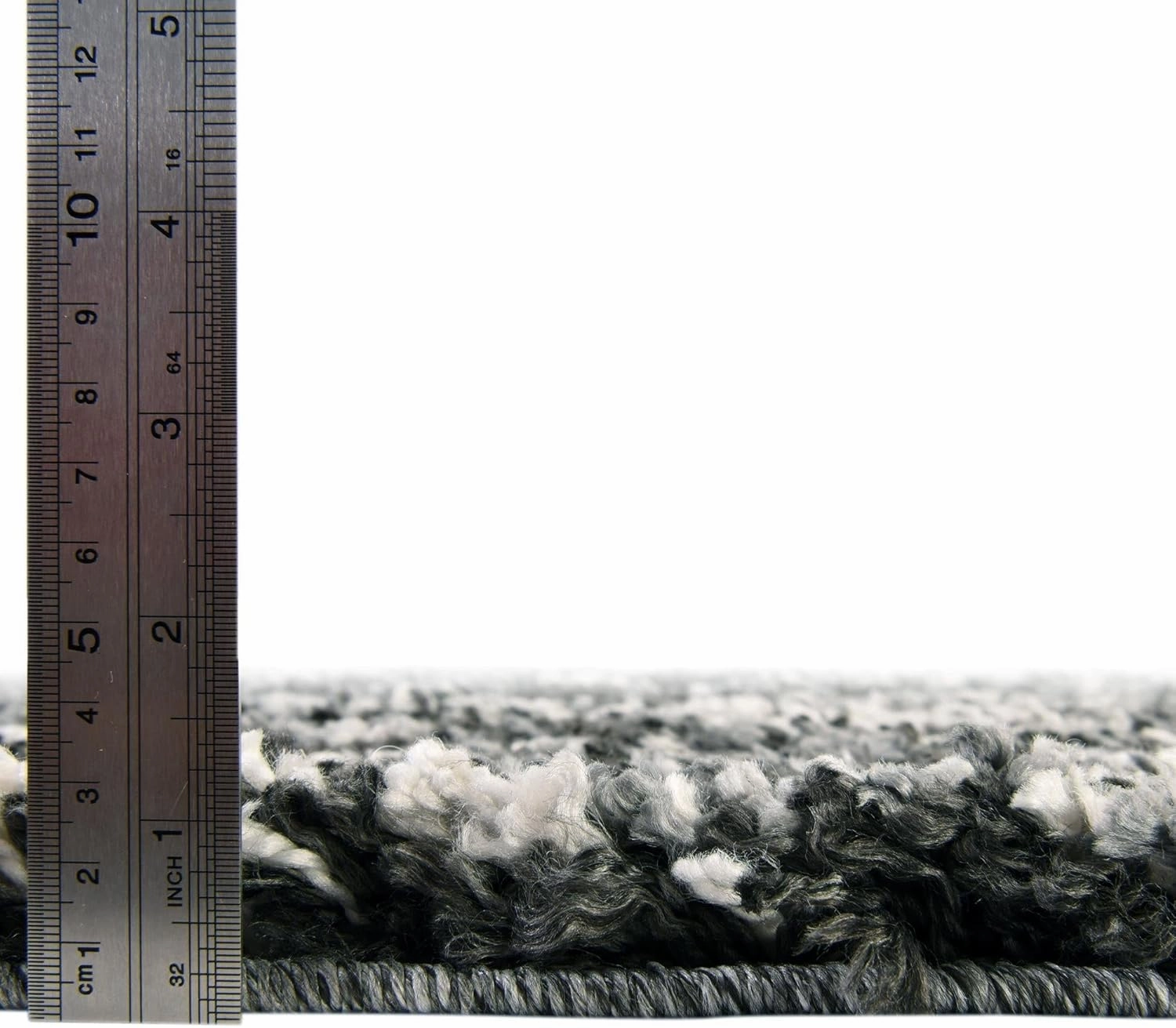 Unique Loom Hygge Shag Collection Area Rug - Valley (2' 7" x 8' 2" Runner, Black and White/ Gray)