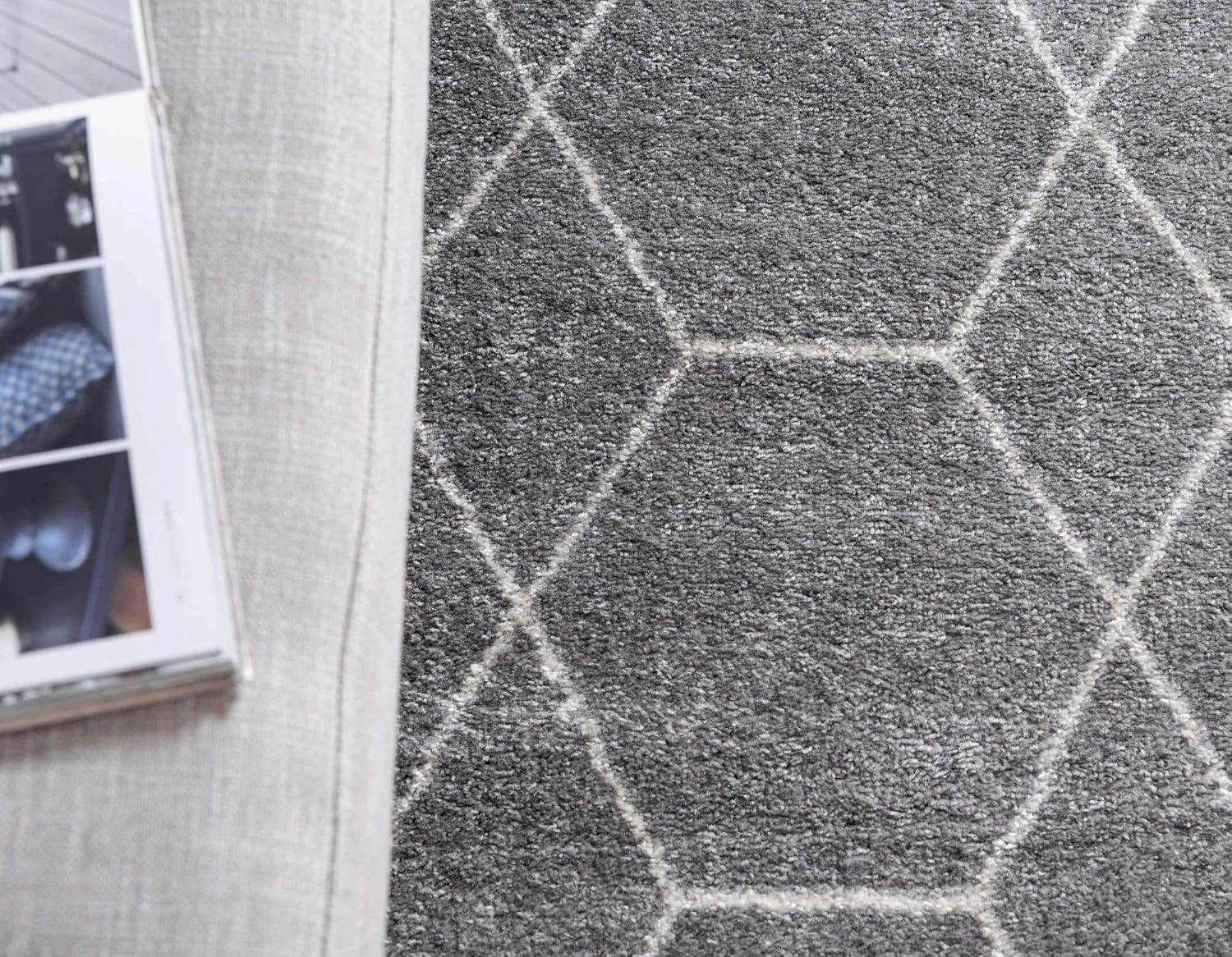 Unique Loom Trellis Frieze Collection Area Rug - Geometric (5' Octagon, Light Gray/ Ivory)