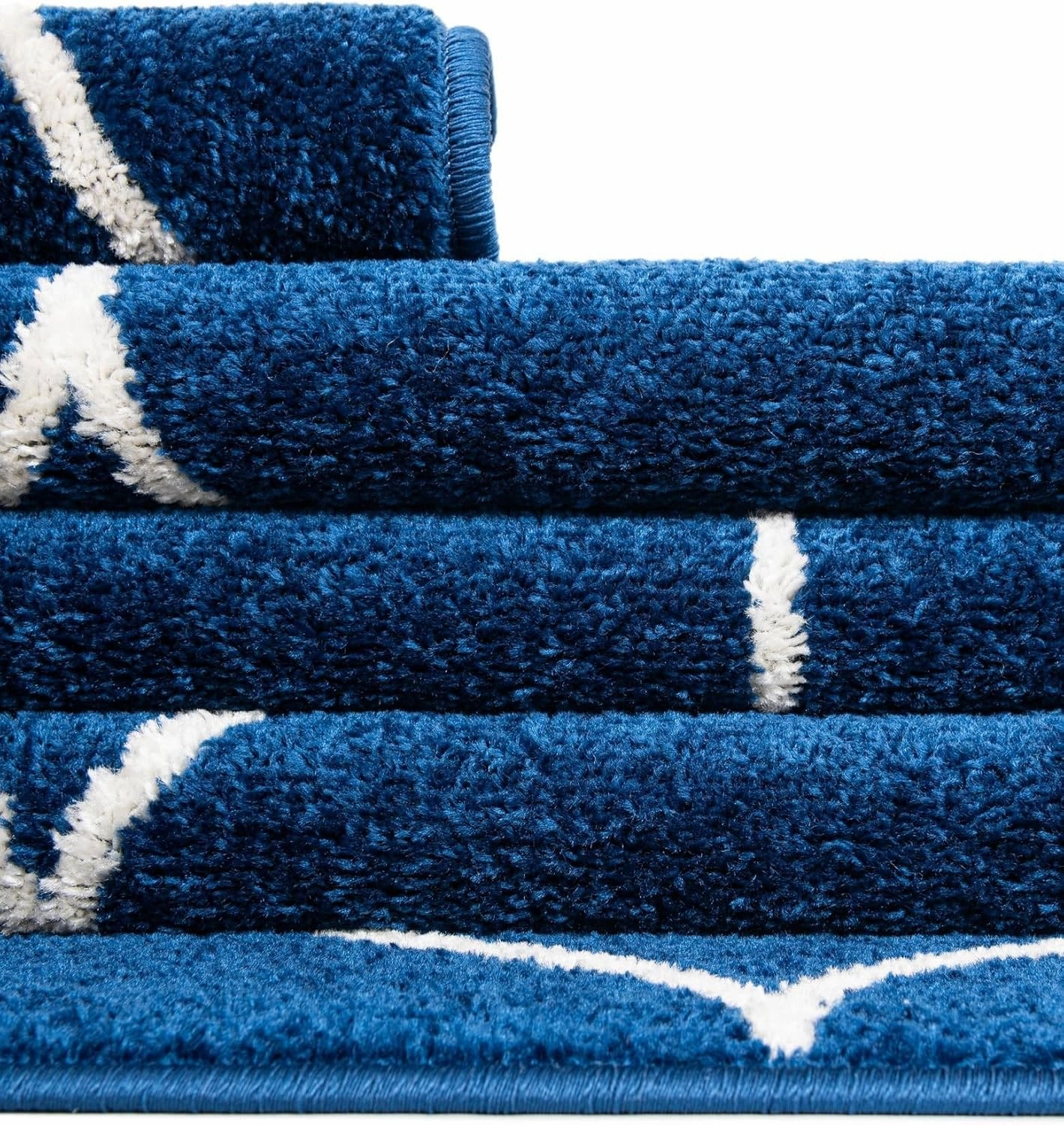 Unique Loom Trellis Frieze Collection Area Rug - Rounded (5' 1" x 8', Navy Blue/ Ivory)