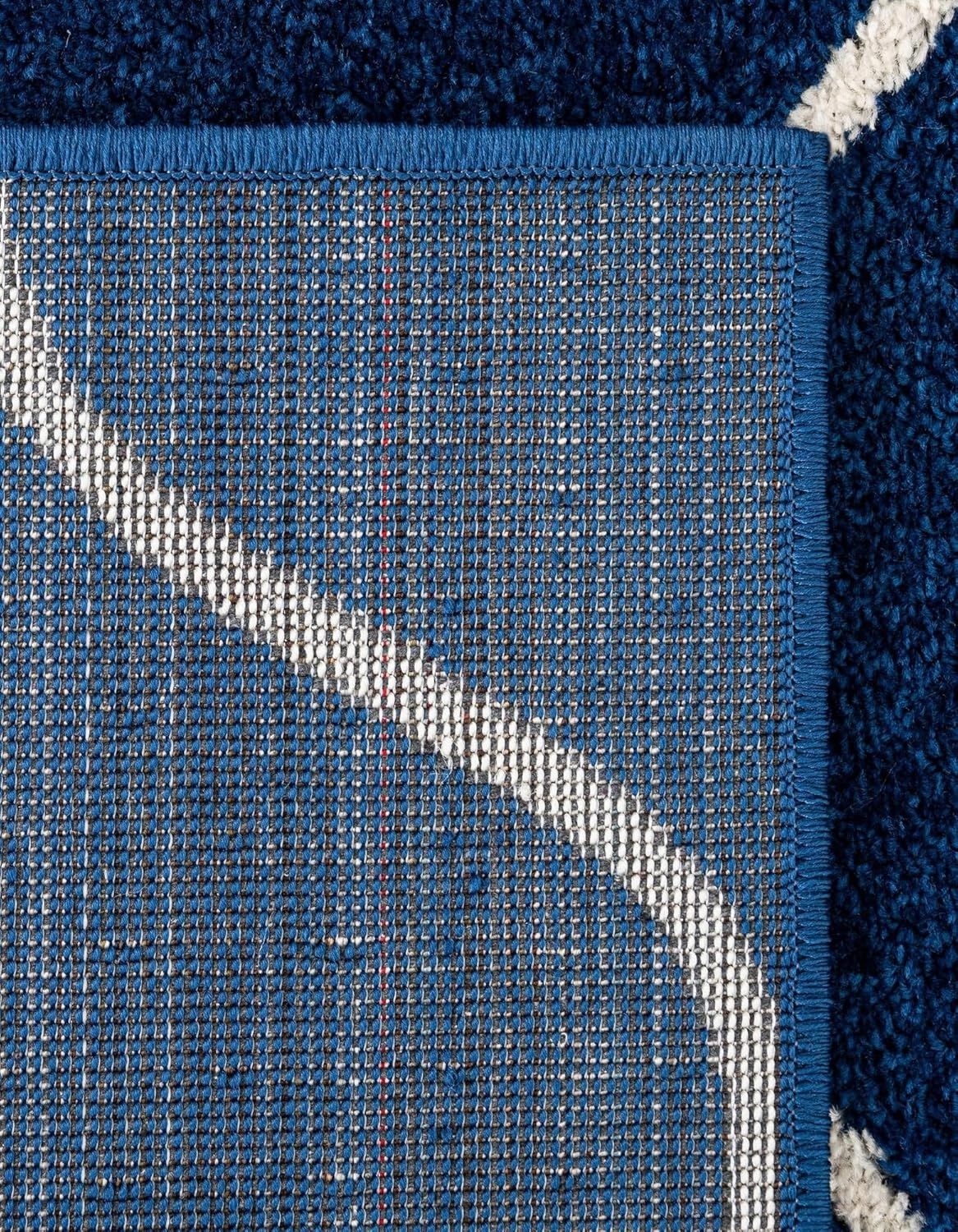 Unique Loom Trellis Frieze Collection Area Rug - Rounded (5' 1" x 8', Navy Blue/ Ivory)